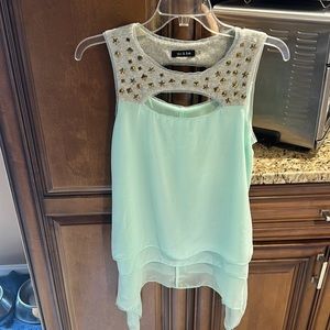 Do & be grey/mint tank top, size small